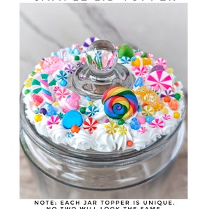 Personalized funny glass candy jar for emotional support, custom office candy jar with whipped cream lid, large glass candy jar for display image 2