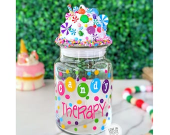 Funny Glass Candy Jar with Lid, Motivational candy jar, Therapist Gift, Personalized candy treats jar, boss candy jar, candy display