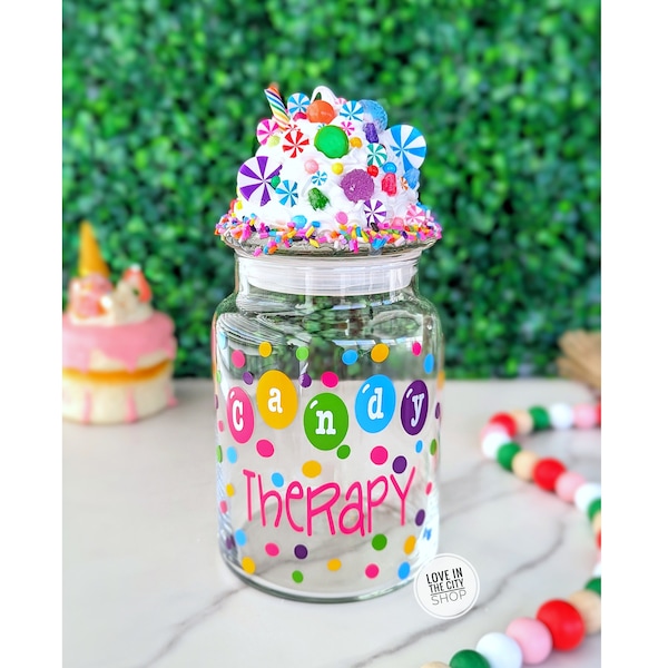 Funny Glass Candy Jar with Lid, Motivational candy jar, Therapist Gift, Personalized candy treats jar, boss candy jar, candy display