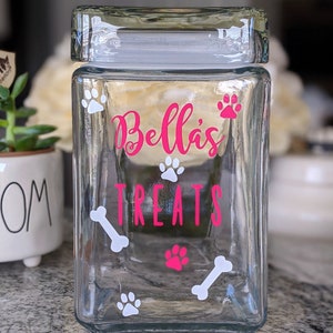 Dog Treat Jar, Dog Gift, Dog Treat Container, Dog Treat Holder, Dog Treat Canister, Custom Dog Treat Jar, Personalized Dog Treat Jar