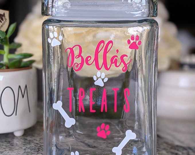 Dog Treat Jar, Dog Gift, Dog Treat Container, Dog Treat Holder, Dog Treat Canister, Custom Dog Treat Jar, Personalized Dog Treat Jar