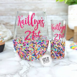 Wine Glass Gift Set, 21st Birthday wine glass, 30th birthday wine glass, 40th wine glass, birthday wine glass, personalized wine glass