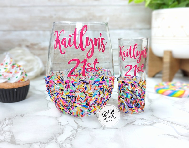 Katie Heaton 21st Birthday Wine Glass main image 1