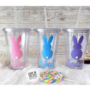 Easter Tumbler, Easter Bunny Tumbler, Bunny Face Cup, Easter Kids Cup, Easter Girl Cup, Easter Boy Cup, Chocolate Bunny, Bunny Gift