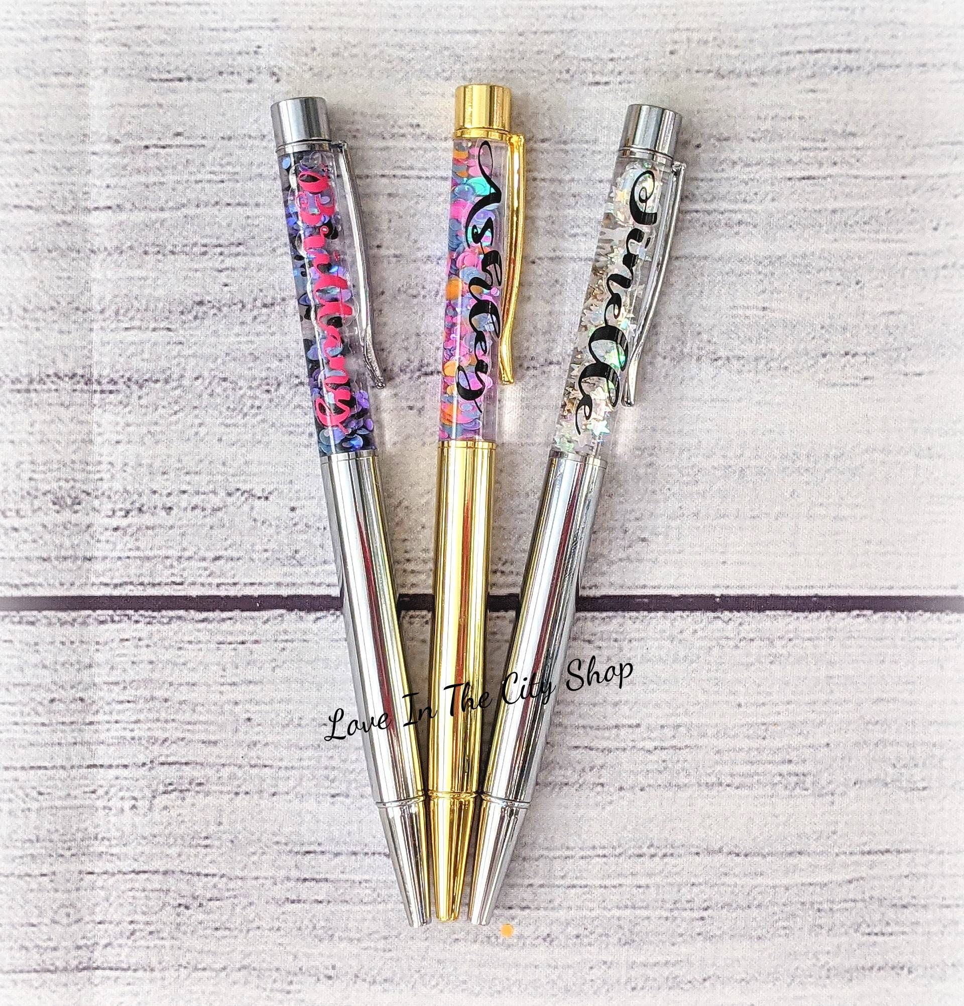 Custom Glitter Pens, Personalized Decal Name Pens, Sparkle Pens, Office  Pens, Back to School, Teacher Appreciation Gift, Bridesmaid Gift 