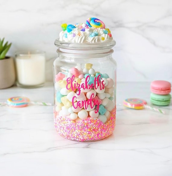 Custom candy jar, personalized candy jar, friend candy, jar, boss candy jar, mom candy jar, office candy jar, candy theme birthday