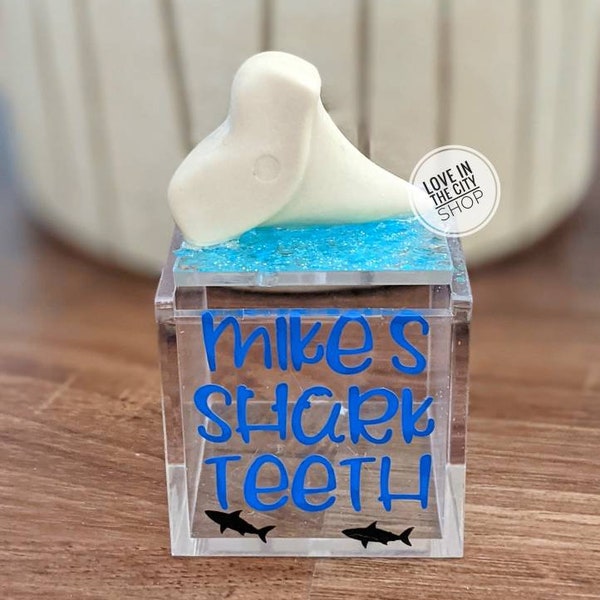 Shark tooth holder, shark tooth jar, custom shark tooth, shark tooth box, shark tooth storage, personalized shark tooth, shark teeth holder