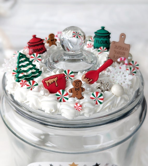 Christmas Cookie Jar, Holiday Cookie Jar, Gingerbread Cookie Jar, Fake  Frosting Candy Cane Jar, Christmas Candy Jar, Holiday Sweets Display 