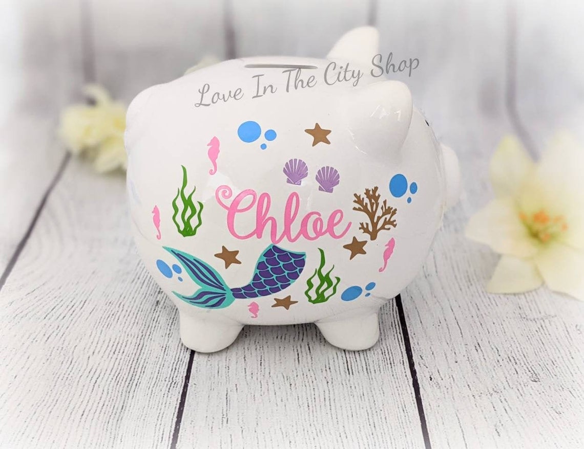 Mermaid Piggy Bank Mermaid Bank Under Water Bank Girl Piggy Etsy Sweden
