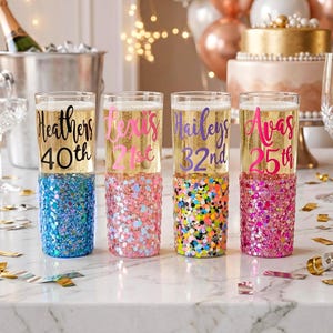 21st Birthday shot glass, 30th birthday shot glass, 40th shot glass, birthday shot glass, mermaid shot glass, personalized shot glass