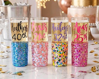 21st Birthday shot glass, 30th birthday shot glass, 40th shot glass, birthday shot glass, mermaid shot glass, personalized shot glass