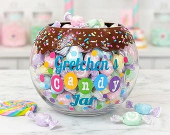 Chocolate Drip Candy Bowl, Candy Dish with Sprinkles, Custom Candy Jar for Desk, Receptionist Desk Office Candy Bowl, Dental Office Candy