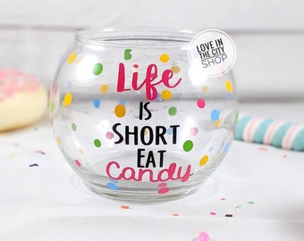 Custom Candy Bowl, Chocolate Jar, Office Candy Bowl, office candy jar, receptionist candy bowl, lollipop Jar, Candy Theme Birthday