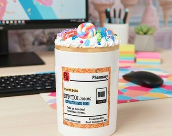 Funny candy jar with lid, candy label candy jar for party, Therapist Office Decor Gift, Front Desk Candy Container, Prescription Label Jar