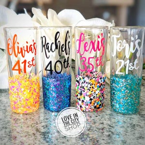 21st Birthday shot glass, 30th birthday shot glass, 40th shot glass, birthday shot glass, mermaid shot glass, personalized shot glass