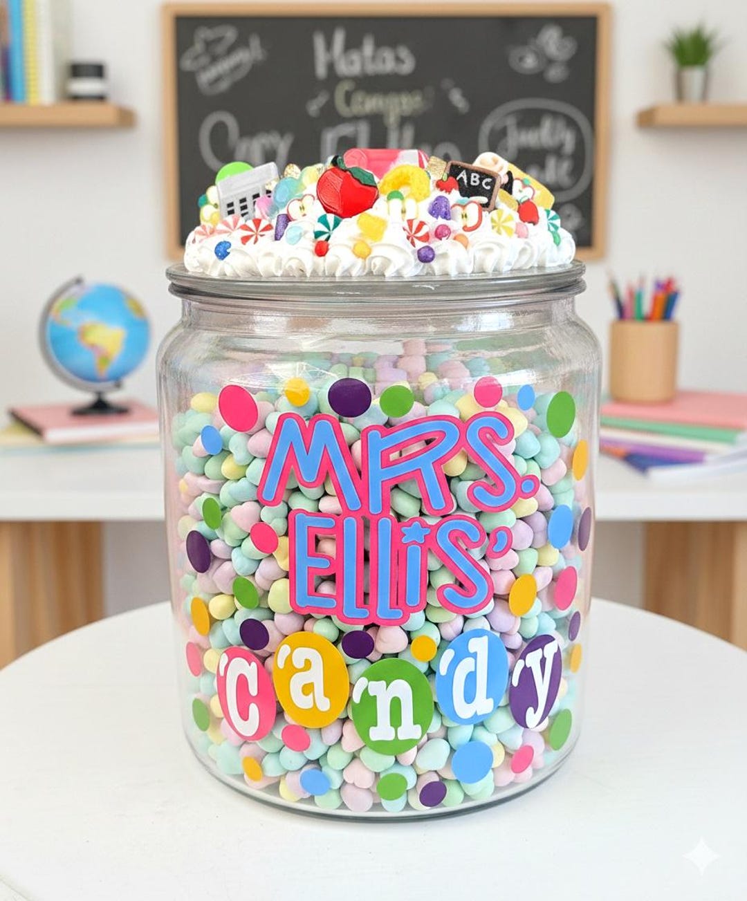 Personalized Teacher Candy Jar | Custom Name Classroom Treat Jar | Jar ...