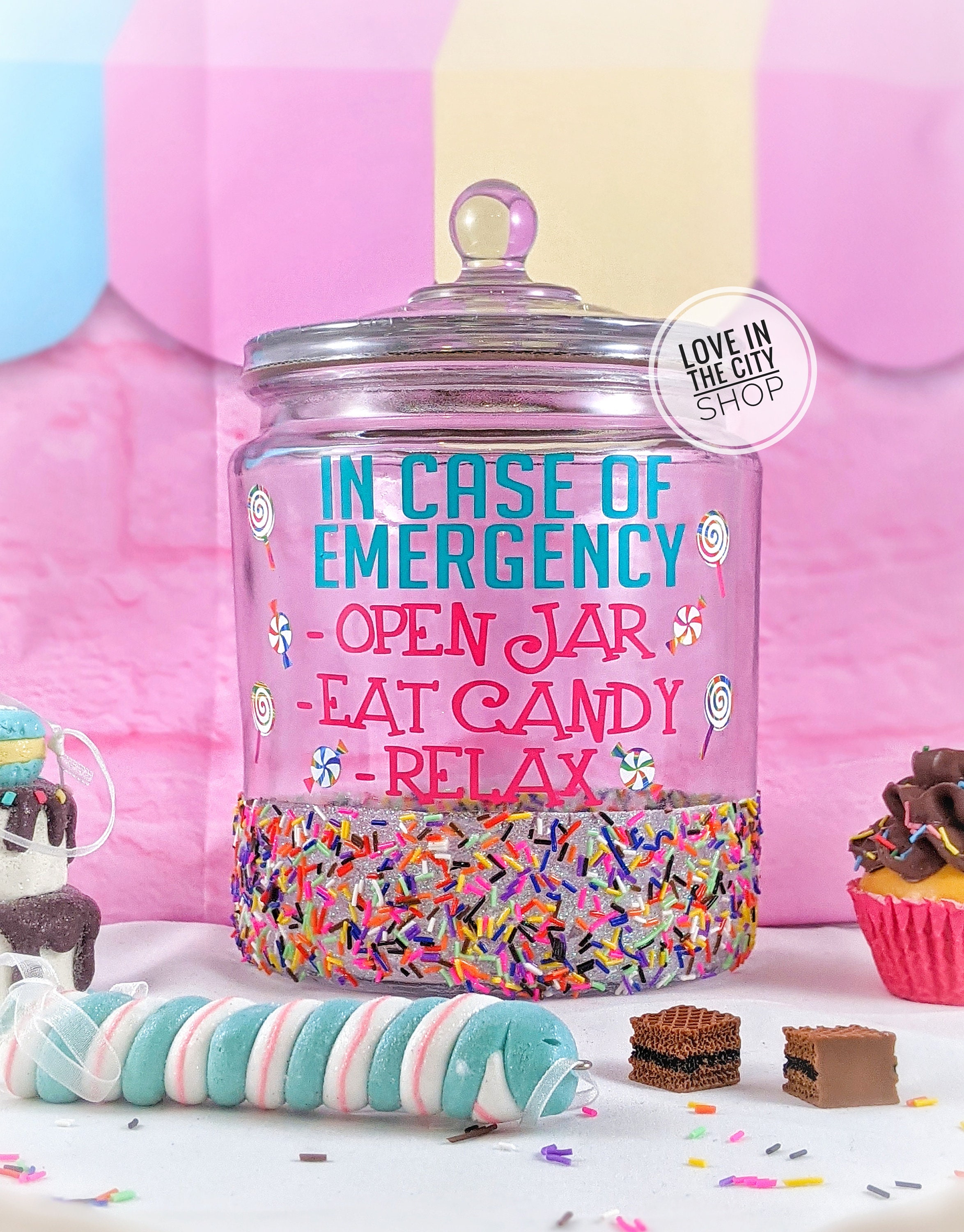 Funny Candy Jar Office Candy Jar Glass Candy Jar Candy -  in 2023