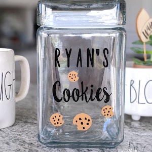 Custom Cookie Jar, Personalized Cookie Jar, Glass Cookie Jar, Cookie Lover Gift, Grandmas Cookies, Cookie Jar Gift, Grandma Gift, Mom Jar