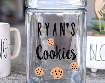 Custom Cookie Jar, Personalized Cookie Jar, Glass Cookie Jar, Cookie Lover Gift, Grandmas Cookies, Cookie Jar Gift, Grandma Gift, Mom Jar