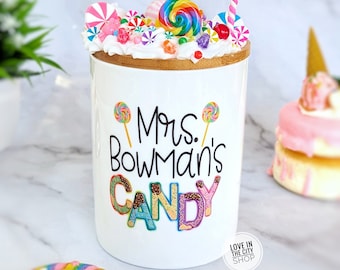 Custom Funny candy jar, motivational gift, custom ceramic office candy jar, boss desk candy jar, candy bowl for home office, kids candy jar
