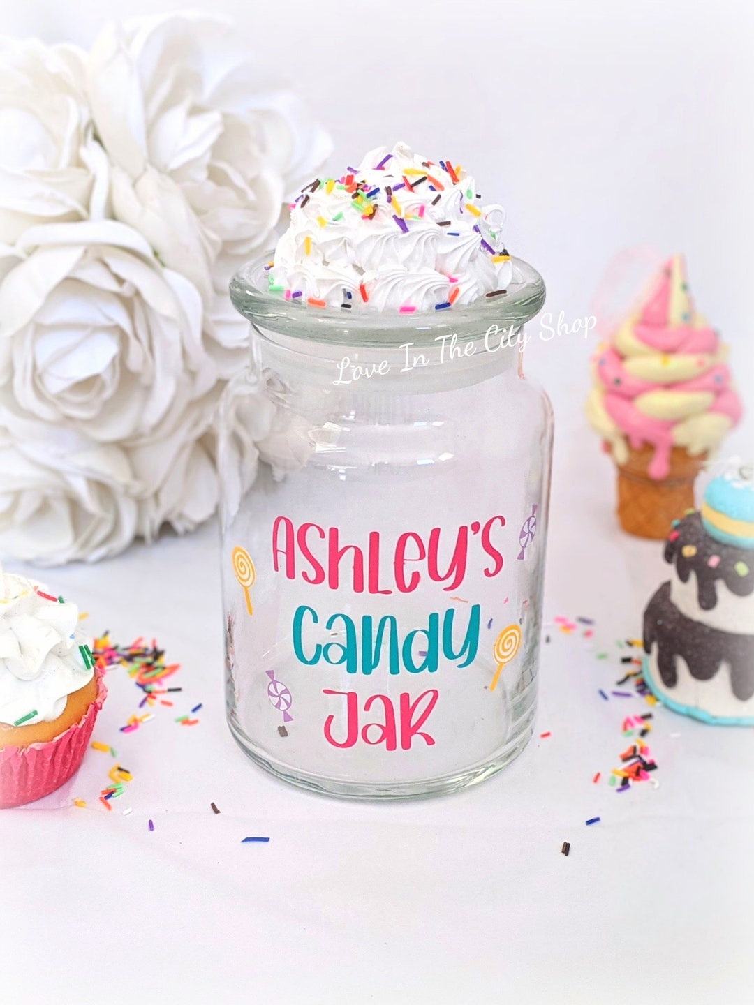 Personalized Birthday Candy Jar With Lid Funny Office Candy Etsy