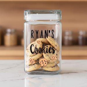 Custom Cookie Jar, Personalized Cookie Jar, Glass Cookie Jar, Cookie Lover Gift, Grandmas Cookies, Cookie Jar Gift, Grandma Gift, Mom Jar