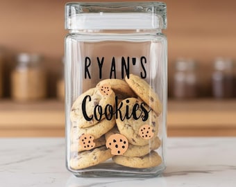 Custom Cookie Jar, Personalized Cookie Jar, Glass Cookie Jar, Cookie Lover Gift, Grandmas Cookies, Cookie Jar Gift, Grandma Gift, Mom Jar