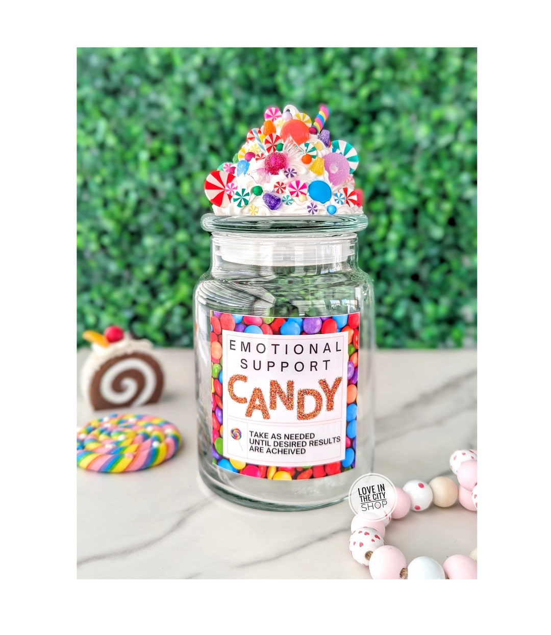 Funny Motivational Office Candy Jar With Whipped Cream Candy Theme Lid