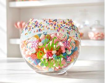 Frosting Candy Bowl, Office Candy Bowl, office candy jar, receptionist candy bowl, Donut theme, Candy Theme Birthday, Teacher Candy Bowl