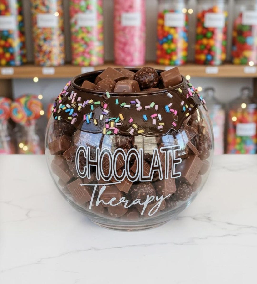Personalized Candy Jar Gift, Chocolate Candy Bowl, Coworker Retirement ...