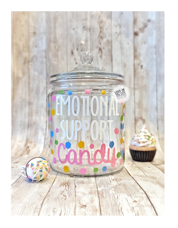 Personalized Large Glass Candy Jar With Lid, Office Receptionist