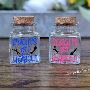 First Haircut Jar, Personalized haircut Jar, Baby Hair Storage, Baby Keepsake, First haircut gift, first curl gift, girl curl jar, baby jar