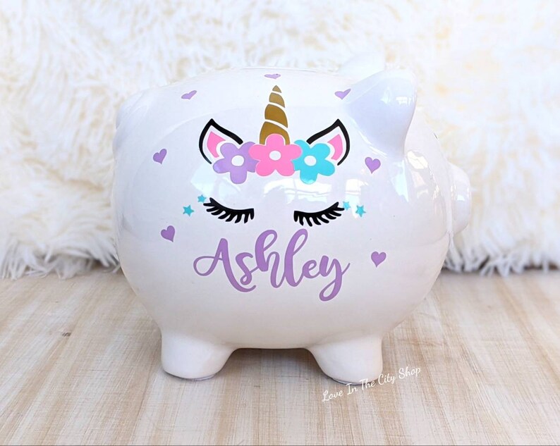 Unicorn Piggy Bank Unicorn Bank Unicorn Face Bank Girl Etsy Australia