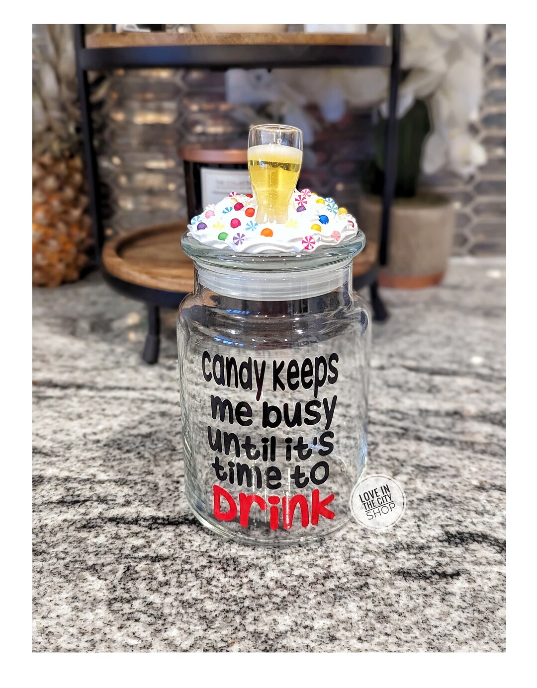 Funny Alcohol Gift for 21st Birthday, Custom Office Candy Jar, Beer