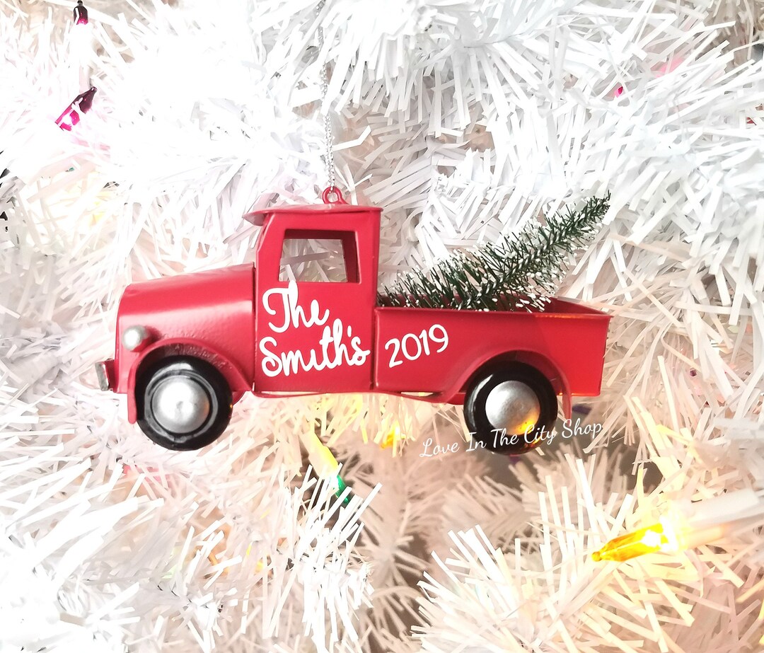 Christmas Truck Ornament Vintage Red Truck Christmas Tree Etsy