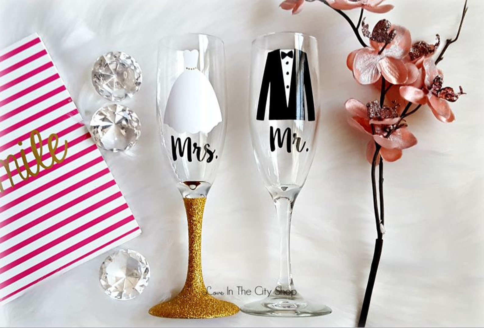 Wedding Champagne Flutes Engagement Champagne Glasses Etsy