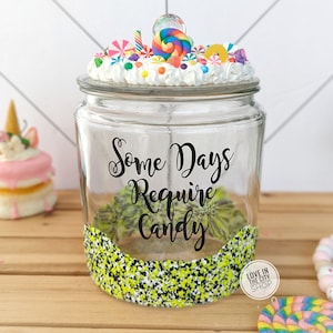 Personalized funny glass candy jar with lid, fake food decor, candy container, occupational therapist gift, teacher candy jar desk decor