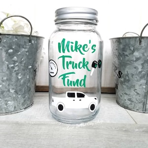 Truck funds, Truck bank, Truck savings jar, new Truck fund, adult bank, custom car fund, SUV bank, sports Truck fund, savings jar for car image 1