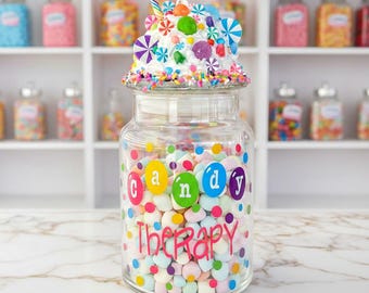 Funny Glass Candy Jar with Lid, Motivational candy jar, Therapist Gift, Personalized candy treats jar, boss candy jar, candy display