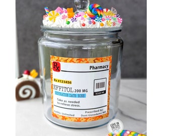 Funny office candy jar with lid, custom glass candy jar for kitchen storage, candy theme party treat display, doctor retirement gift