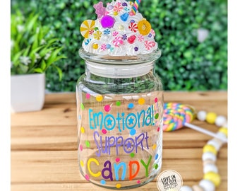 Funny Glass Candy Jar with Lid, Motivational candy jar, Therapist Gift, Personalized candy bowl, treats jar, boss candy jar, candy label