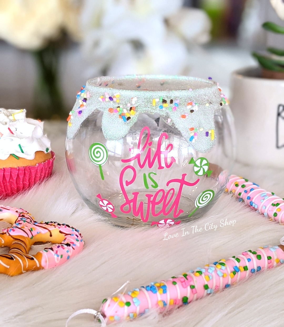 Frosting Candy Bowl, Office Candy Bowl, Office Candy Jar, Receptionist