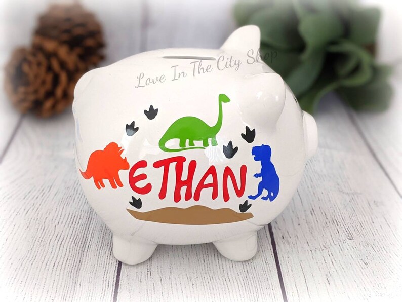 Dinosaur Piggy Bank Dinosaur Nursery Boy Piggy Bank Etsy