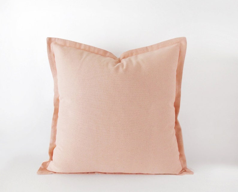 Light pink decorative pillow cover with a flange , 16x16 inches , 18x18 inches and more sizes, dusty pink plain cushion cover, pastel decor