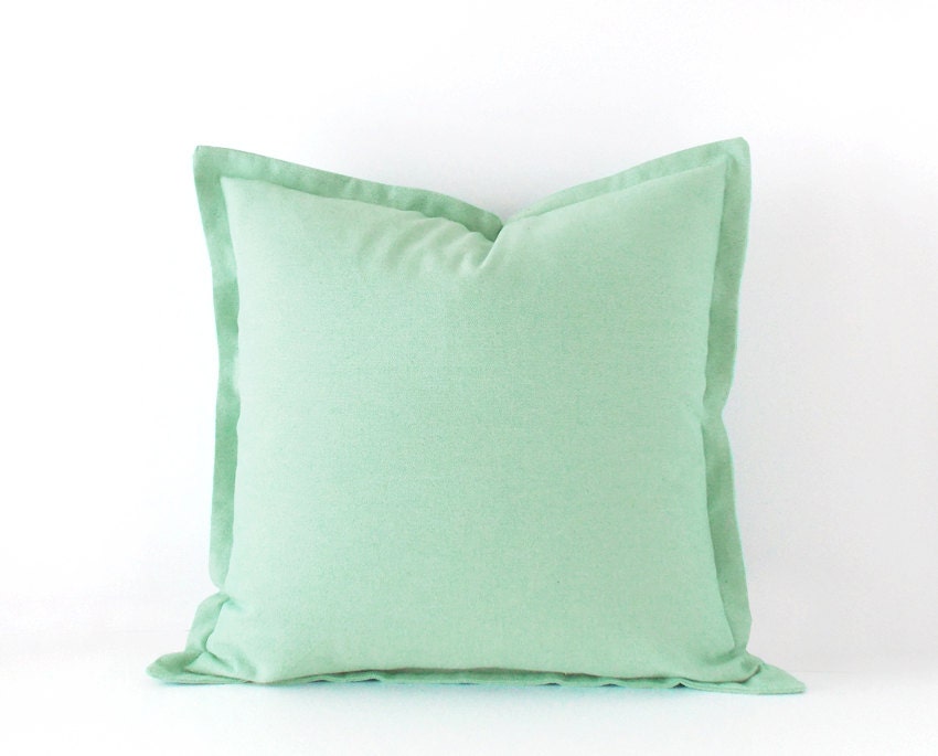 Mint green decorative pillow cover in 16x16 inches 18x18 Etsy