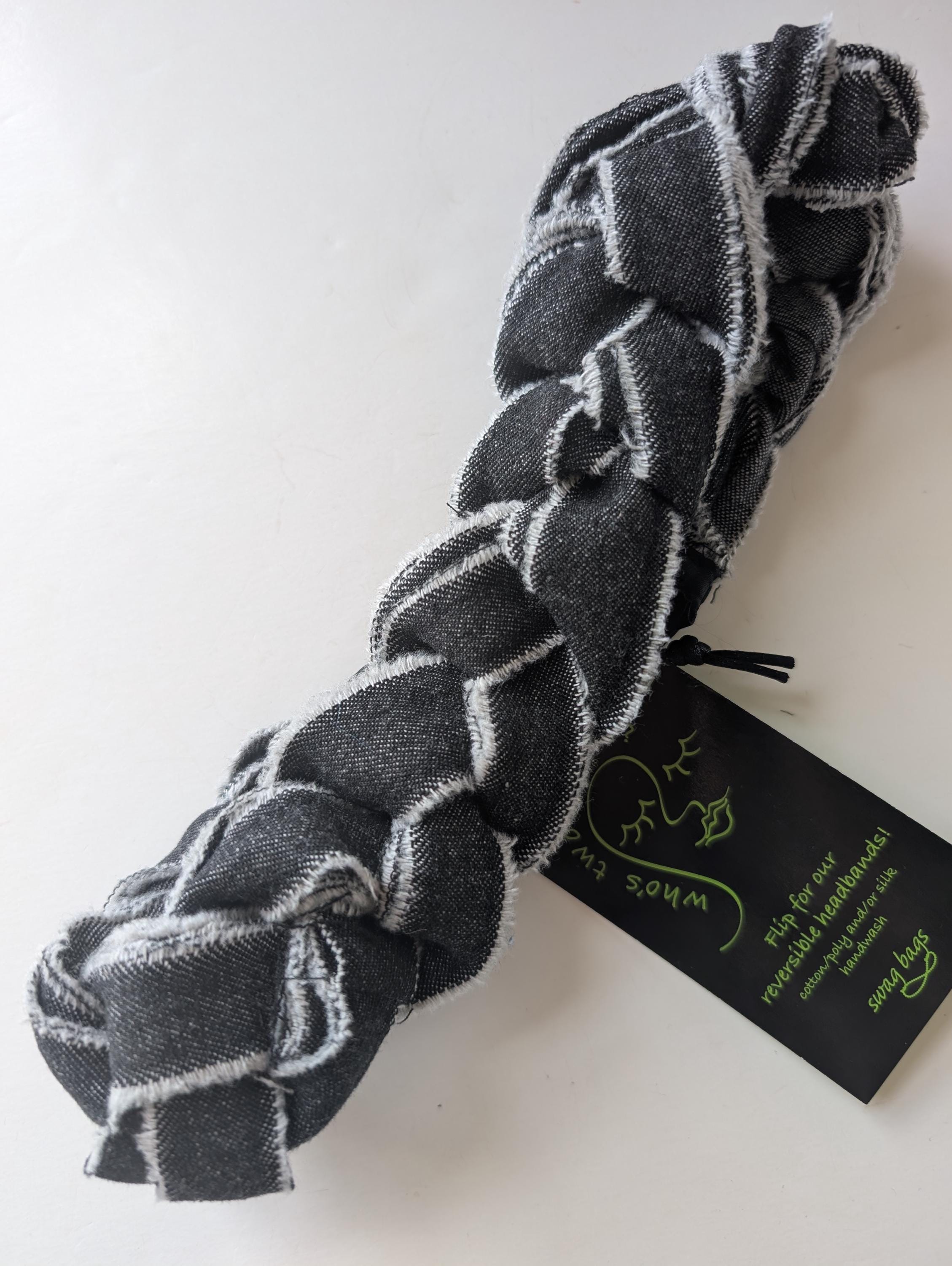 Dark Denim Braided Headband Denim Tricolor Braided Headband – Merchant Collection main image 3
