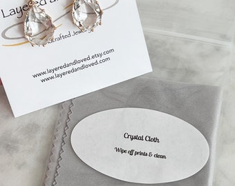 Crystal Cleaning Cloth, ADD ON, Non Abrasive Cloth, Soft Jewelry Cleaning Cloth, Wipe Off Prints on Crystal, Crystal Earring Cleaner,  #1736