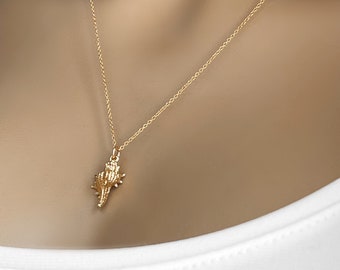 Gold Conch Shell Necklace, 14k Gold Fill Shell Necklace, Beach Jewelry, Boho Beach Designs, #1434