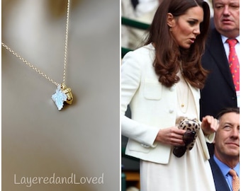 BEST SELLER Kate Inspired Acorn Necklace, 14k Gold Filled Necklace, Mixed Metal Layering Necklace, Royal Family Jewelry, #771