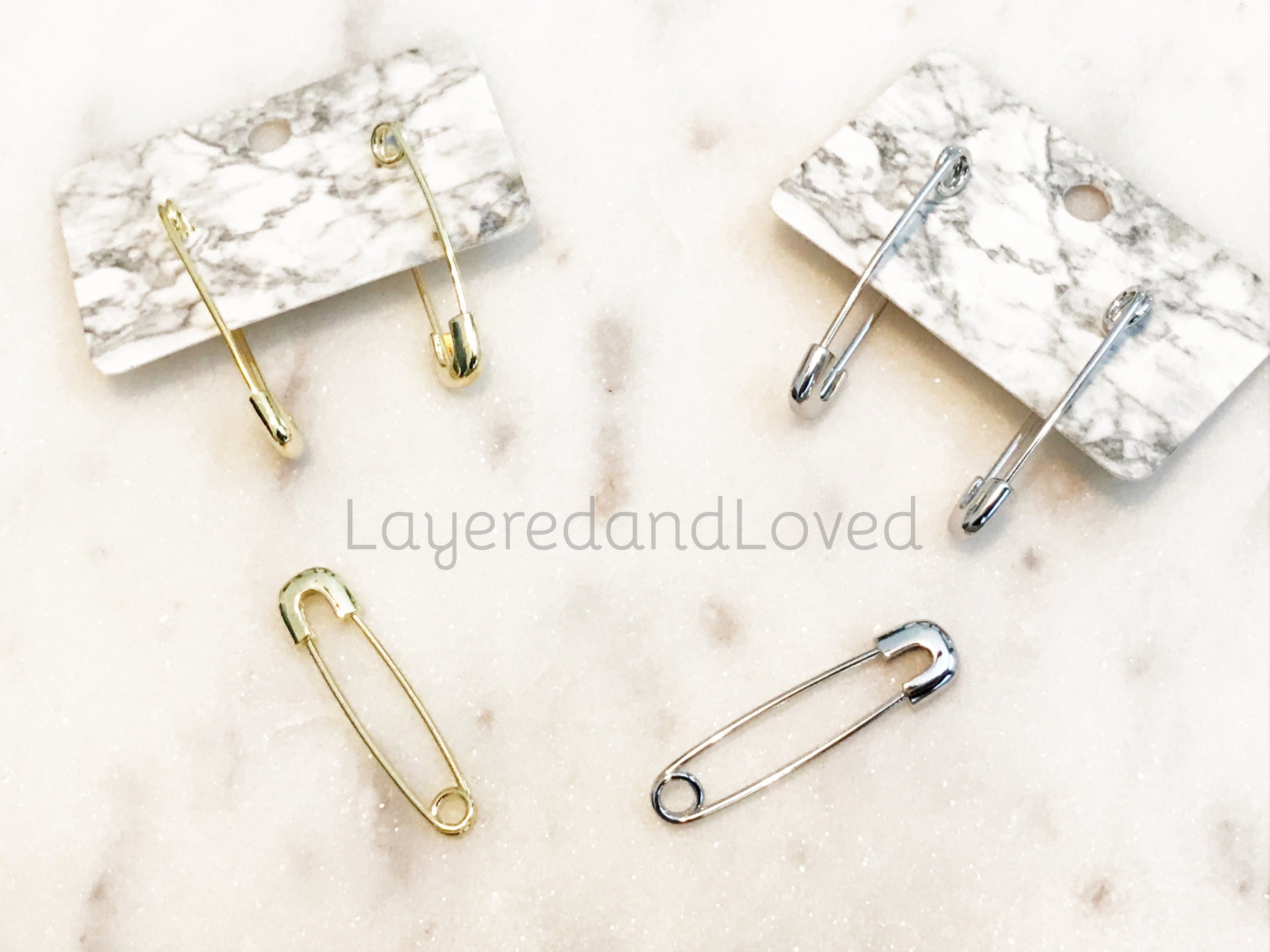 Oversized Safety Pin Earring Gold / Single